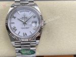 AR Factory Rolex Daydate 40*12.2mm 3255 Movement White Face Romans Markers SS Band Watch